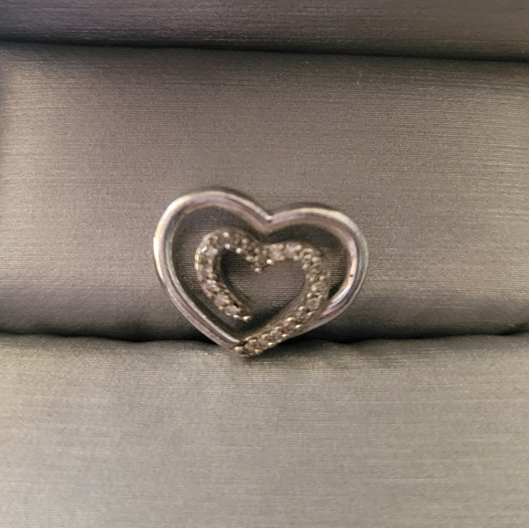 People's heart pendant - Silver with diamond accents - Picture 4 of 7